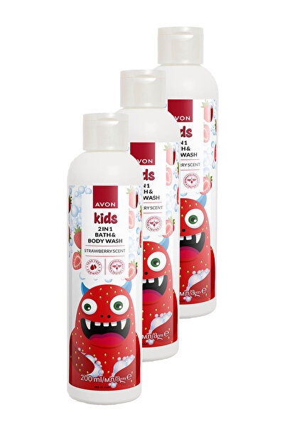 AVON Kids 2 si 1 Arada Çocuklar İçin Çilek Kokulu Banyo ve Vücut Yıkama 200 M...