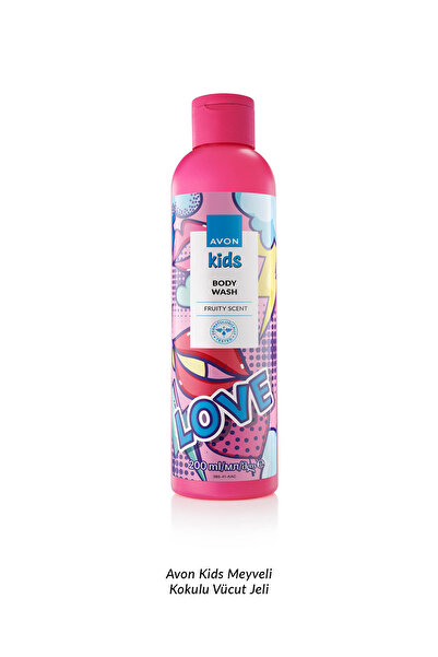 AVON Kids Meyve Kokulu Saç Kremi Şampuan Vücut Şampuanı ve Saç Açıcı Sprey Paketi