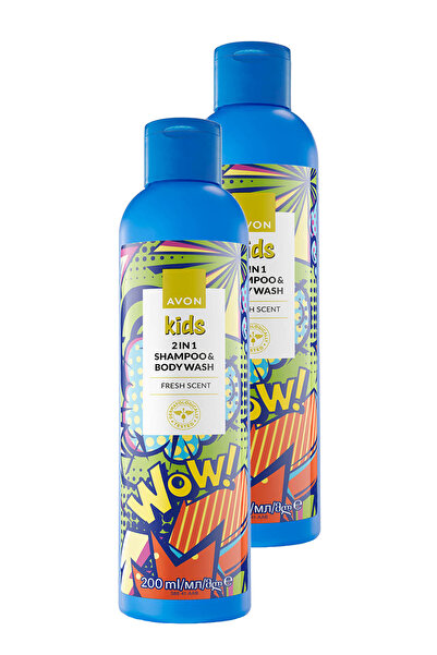 AVON Kids Wow 2 si 1 Arada Saç ve Vücut Çocuk Şampuanı 200 Ml. İkili Set