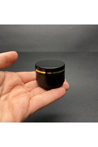 labshop41 برطمان كريم مطلي بالذهب الأسود - 25 مل مع غطاء، علبة بلاستيكية فارغة 25 سم مكعب × 10 قطع