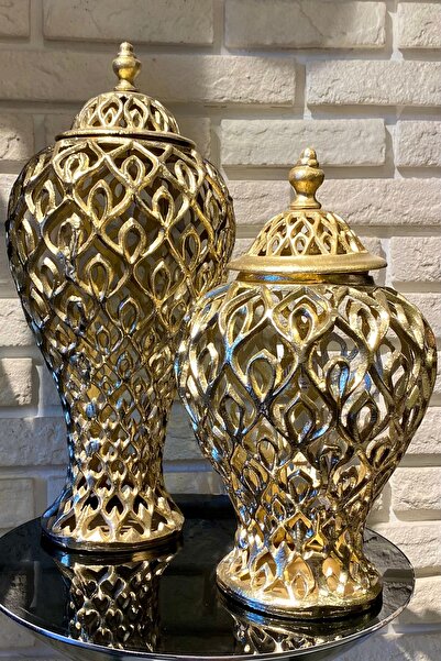 LAMEDORE Döküm İkili Şah Küp Vazo 40-50 Cm