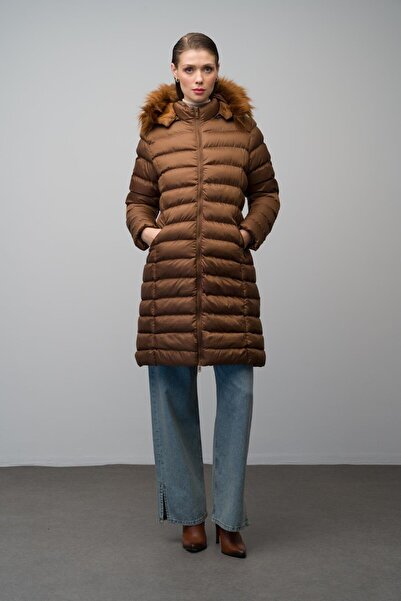 Olcay Odepínatelná chlupatá kapuce nafukovací bunda TABA 6401