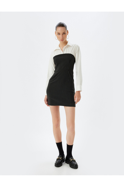 Koton Dámské černé šaty - 5Wal80009Iw