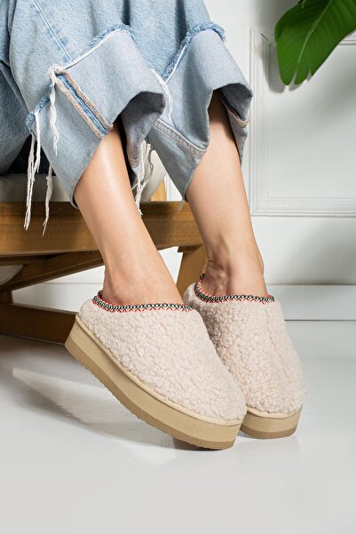 ShoeTek Nathanael Women's Slippers Furry Beige