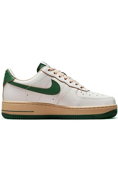 Nike Air Force 1'07 Unisex Leather Genuine Leather Sneaker Shoes White Green Swoosh