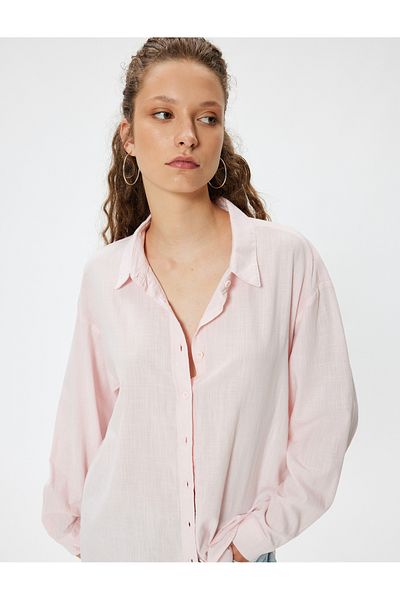 Koton Cotton LonG Sleeve Classic Collar Shirt - ButtoneD