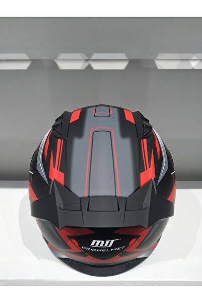 MTS KASK PRO 801 TWILIGHT GÜNEŞ GÖZLÜKLÜ MAT GRİ/KIRMIZI