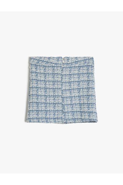 Koton Fusta din Tweed cu Motiv Floral - Detaliat Nasturi