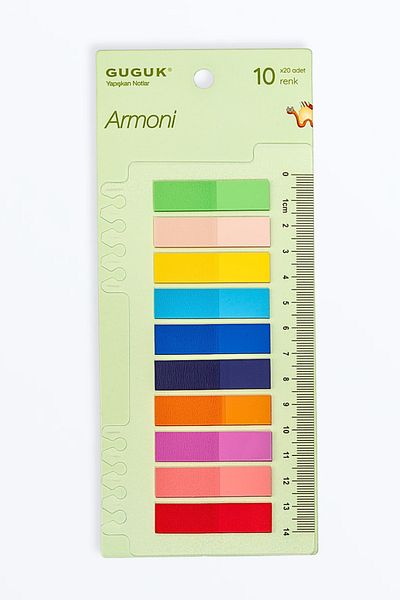 GUGUK Armoni 10 Color Transparent Pet Index - Post-it Sticker (Ggk-p003)