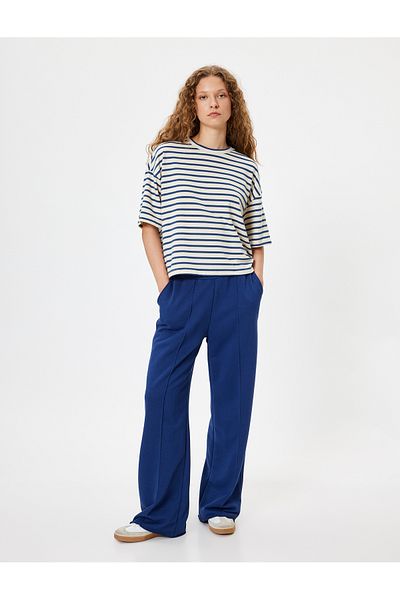 Koton Viscose Blend Crew Neck Short Sleeve T-Shirt
