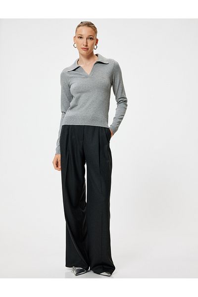 Koton Long Sleeve Polo Neck Knitwear Sweater