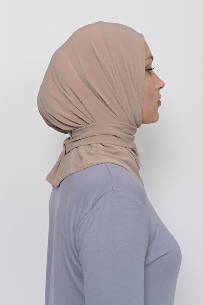 Altobeh Dark Beige Hijap Scarf - Snap Fastener Ready Design