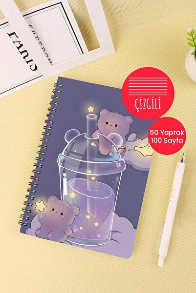 Anime Marketi Kawaii Sweet Bears تحت عنوان A5 دفتر مدرسي حلزوني 50 ورقة 100 ص...
