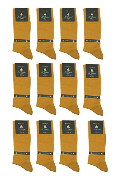 La Pescara La'Pescara Ultra Luxury 12-парчен комплект мъжки чорапи - горчица мерсеризирана CRP287