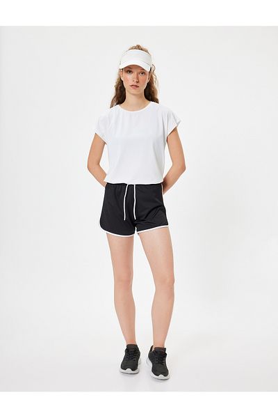 Koton Crew Neck Oversize Sports T-Shirt - Short Sleeve