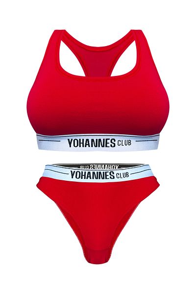 Yohannes Club Red Brazilian Lingerie Set - Printed Bra
