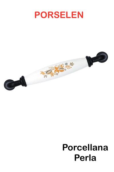 Porcellana Perla Mâner pentru mobilier din metal din porțelan Dulap sertar Dulap Mâner bucătărie -Mâner- Yakut128mm-STK3298