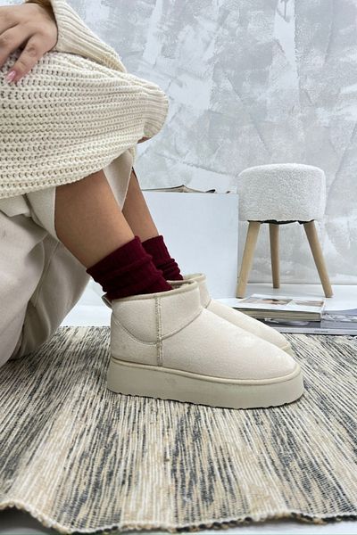 inizio Beige Fur Women's Boots Gd50