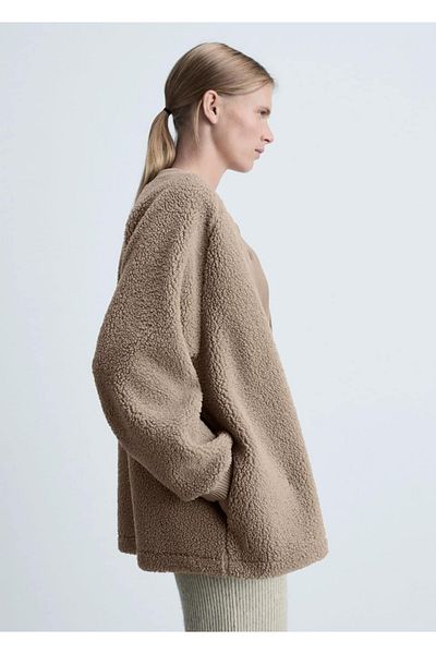 MANGO Woman Cardigan de blană cu nasturi