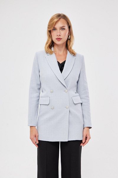 LOVELF Jachetă din tweed cu nasturi argintii
