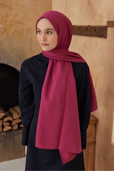 Modakaşmir Σάλι με μοτίβο ροής σειράς Silky Jacquard