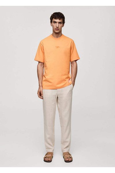MANGO Man T-shirt z nadrukiem, wykonany w 100% z bawełny