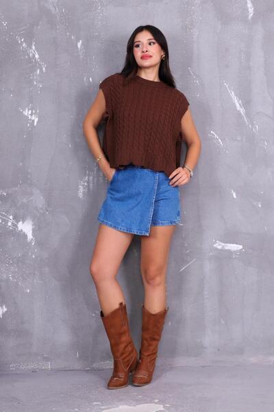 ZEYWEAR سترة صوفية بتفاصيل ربط على الجانب