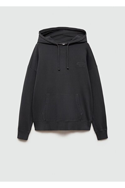 Mango Teen İşlemeli kapüşonlu sweatshirt