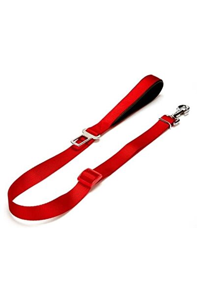 Doggie Dokuma Emniyet Kemerli Köpek Gezdirme Tasma Aparatı Medium Kırmızı 2.5...