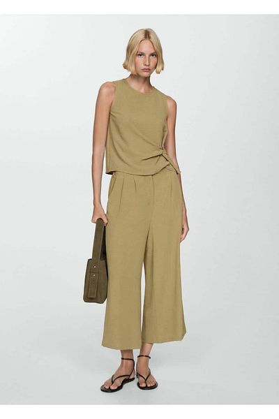 MANGO Woman Wideleg woven pants