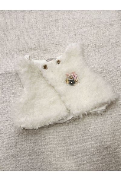PARK BEBE Baby Girl Plush Vest Bolero