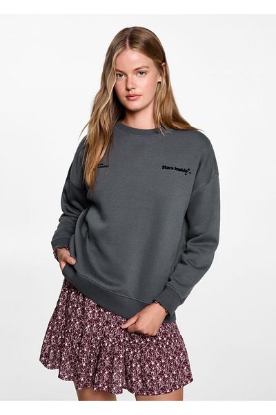 Mango Teen Βαμβακερό φούτερ με σχέδιο
