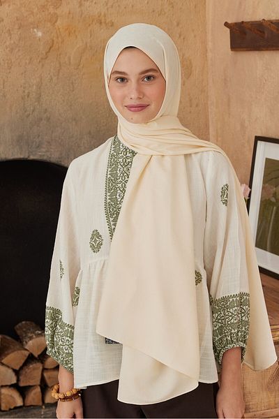 Modakaşmir Şal cu model Flow din seria Jacquard mătăsos