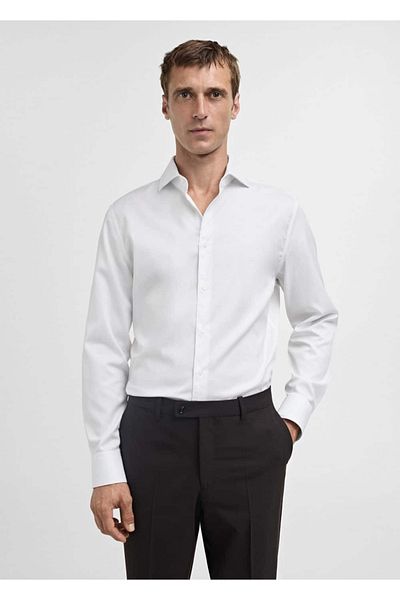 MANGO Man Slim Fit košile ze 100% bavlny