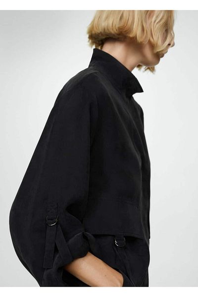 MANGO Woman Jacket with Pockets and Buckles