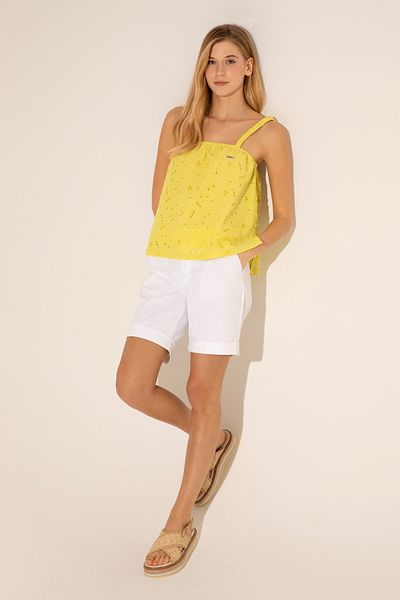 U.S. Polo Assn. Pantaloni scurți țesuți de damă albi 50281722-VR013