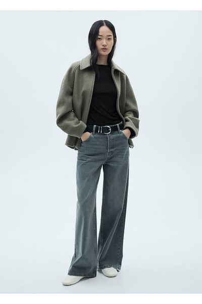 MANGO Woman Long Sleeve Round Neck T-Shirt