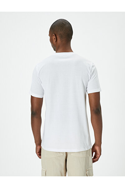 Koton Slogan Baskılı Pamuklu Bisiklet Yaka Slim Fit Tişört