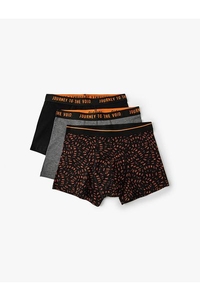 Koton 3 részes boxer szett szlogen nyomtatott többszínű