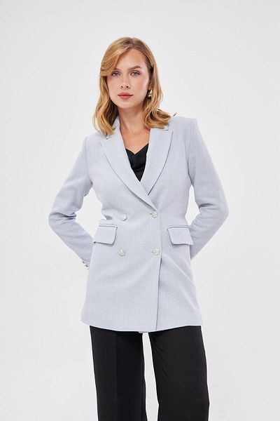LOVELF Jachetă din tweed cu nasturi argintii