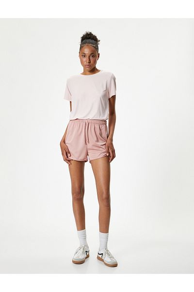Koton Oversize Αθλητικό T-Shirt - Crew Neck, Λεπτομέρεια στην πλάτη, κοντό μανίκι