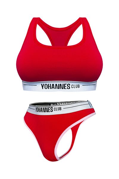 Yohannes Club Red Women's Lingerie Set - Bra and Thong