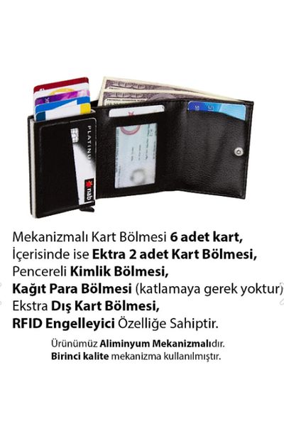 Outdoor One Μαύρο Γνήσιο Δέρμα - Πορτοφόλι Θήκη Κάρτας Αυτόματης Μηχανικής