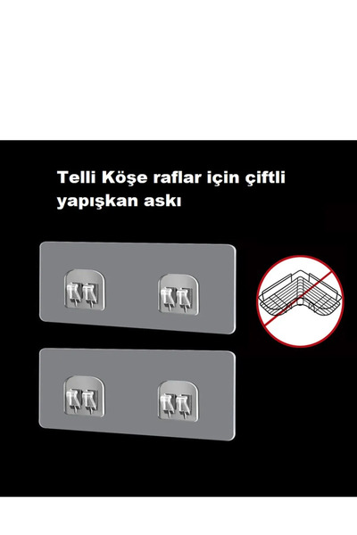 GELDİMİCOM Telli Banyo Köşeliği Metal Şampuanlık Metal Banyo Rafı Demir Duş O...