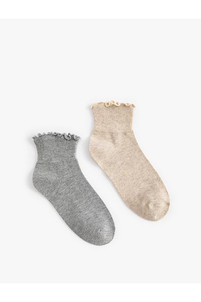 Koton Set de 2 șosete cu papuci cu volane - Multicolor