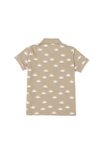 U.S. Polo Assn. Boy's Light Khaki Polo Neck T-Shirt 50281522 -Vr183