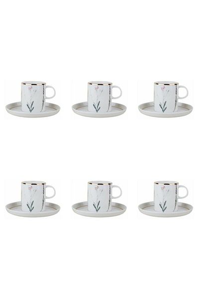 Porland Botanical Teacup with Saucer 200cc 6pcs 04alm005073