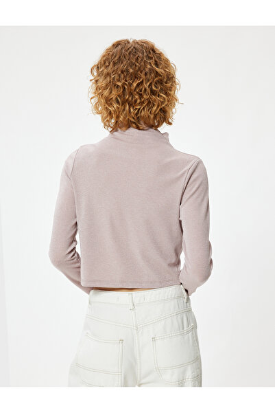 Koton Βασικό μακρυμάνικο μπλουζάκι καμιζόλ με όρθιο λαιμό και λεπτή εφαρμογή