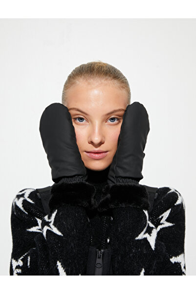 Koton Mănuși fără degete cu detaliu de blană artificială, pluș în interior