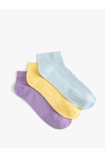 Koton Set de 3 șosete papuci cu textura colorată